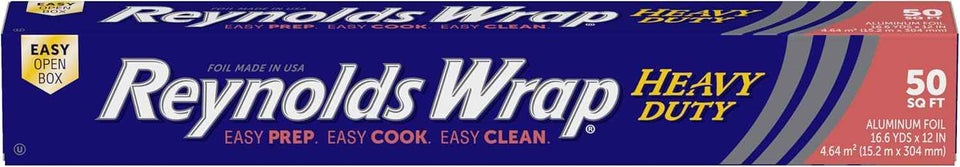Reynolds Wrap Heavy Duty Aluminum Foil Roll 12 Inches Wide 50 Sq. Ft. Cooking Grilling