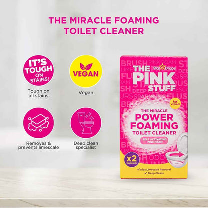 Stardrops - The Pink Stuff - The Miracle Power Foaming Toilet Cleaner - 2 Treatments - Self Activating Pink Foam Pack of 1 (7 Ounce)