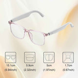 AI Smart Glasses, Bluetooth 5.4 Translation Glasses with 144 Language & Accents, Blue Light Filtering Lenses, Multifunctional Smart Glasses for Men Women, Travel Meeting Trade Business HY-C8 White