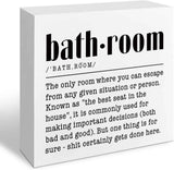 Funny Restroom Bathroom Wooden Signs, Funny Bathroom Sayings, Humor Washroom Quotes Block Plaque, Wall Art/Home Decor, Rustic Wooden Box Signs, Farmhouse Decor, Housewarming Gift