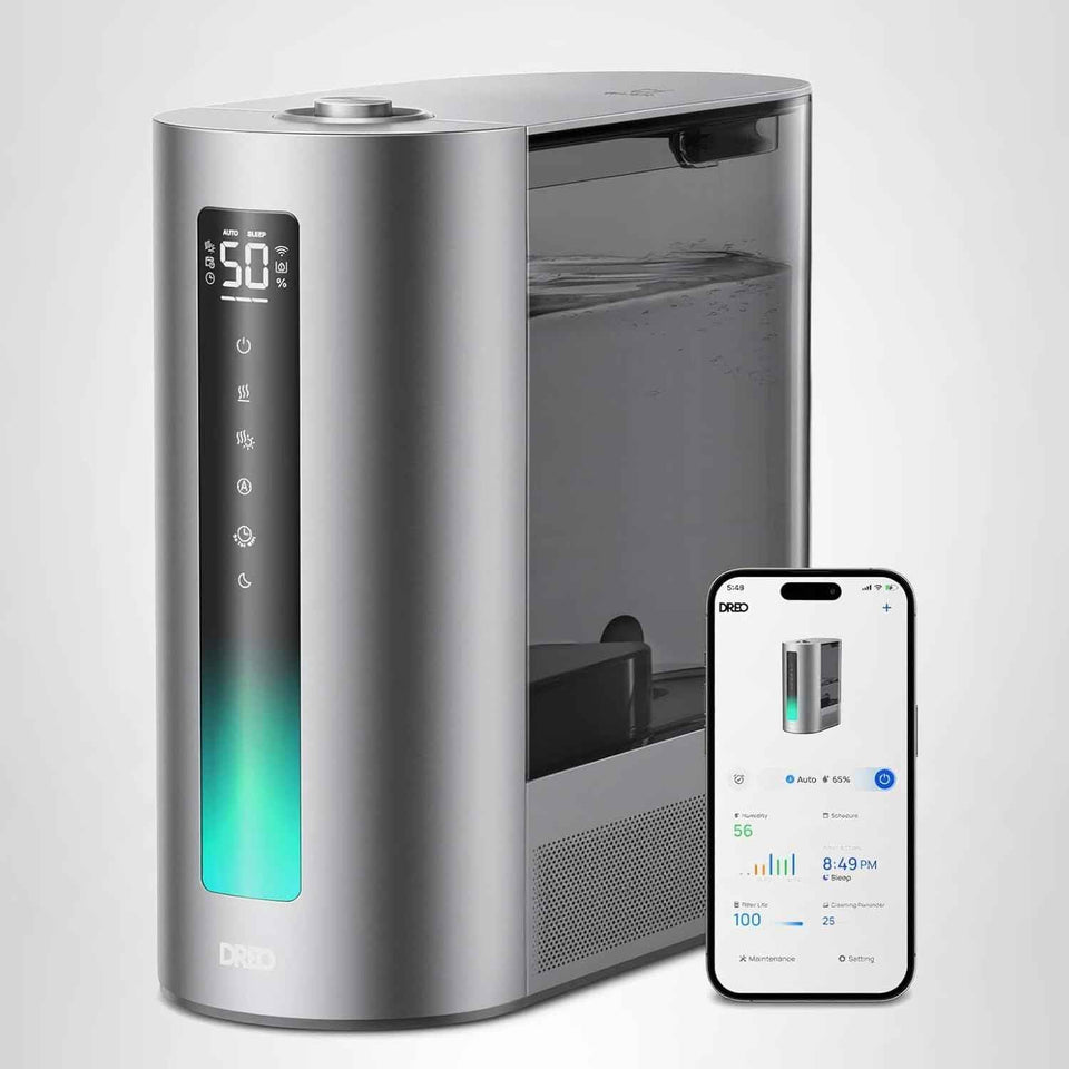 Dreo HM713S 6L Smart Humidifier for Large Bedroom, 60Hr Quiet Runtime, Warm & Cool Mist, Humidity Sensor