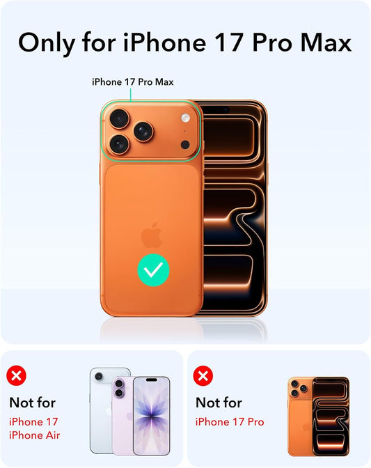 ESR for iPhone 17 Pro Max Case with Stash Stand, 7X Military-Grade Drop Protection with Camera Control, Shock-Absorbing Phone Rugged Cover, Compatible with MagSafe Accessories, Cyber Series, Black