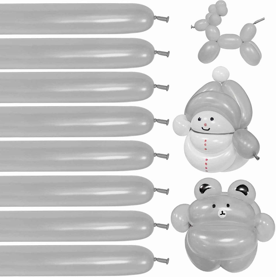 100Pcs 260 Balloons White Long Balloons for Balloon Garland Thickening Skinny Latex Twisting Balloon for Animals Modeling Christmas Birthday Wedding Party Decorations
