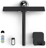 GÜTEWERK 9-Inch Silicone Shower Squeegee, Black with Stainless Steel Core and Soft-Touch Handle
