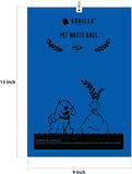 GORILLA SUPPLY 1000 Dog Poop Waste Bags with Dispenser and Leash Tie, 9" x 13", Blue, 1000 Count