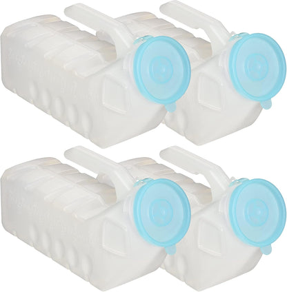 MedVance 1000ml spill-proof portable urinals for men, 2 pack with glow in dark and leak-proof lid