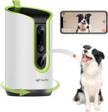 2K Pet Camera Treat Dispenser, 360°View Dog Camera with Phone App, 5G&2.4G WiFi 2-Way Talk Pet Cam Indoor for Cats Remote Treat Tossing, Motion Alerts, Auto Tracking