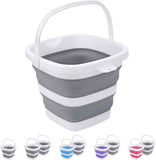 Collapsible Bucket, 5L 1.3Gallon Small Cleaning Mop Buckets for Household Outdoor Car Washing Tub Plastic Foldable Portable Camping Beach Sand Water Pot Pail Space Saving Square