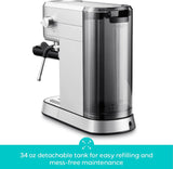 CASABREWS CM5418 Espresso Machine 20 Bar, Compact Espresso Maker with Steam Milk Frother, Stainless Steel Coffee Machine with 34oz Removable Water Tank for Cappuccino, Small Latte Machine, Silver