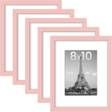 upsimples 11x14 Picture Frame Set of 5, Display Pictures 8x10 with Mat or 11x14 Without Mat, Wall Gallery Photo Frames, Black