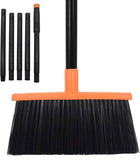 Heavy-Duty Adjustable Angle Broom with 56" Steel Handle - Ideal for Home, Garage, Kitchen, Bathroom, Office, and Outdoor Use - Durable & Efficient Cleaning Tool for Hard Floors (Orange)