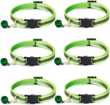 Nylon 6 Pack Reflective Cat Collar with Bell and Breakaway Buckle Adjustable 19-32cm Mixed Colors