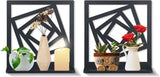 2Pcs Black Metal Wall Art Decor Farmhouse Black Candle Holder Minimalist Wall Art Retro Bathroom Decor Rustic Wall Decoration for Bathroom Living Room Bedroom (Farmhouse)