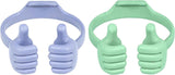 HONSKY Thumbs-Up Phone Stand for Tablets, E-Readers and Smart Phones – Green/Purple – 2 Count