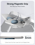 JSAUX Charger for iPhone 17 Magsafe Wireless Charging, Compatible with iPhone 17 Air Pro Max/16/15/14/13/12 Series, Magnetic Mag Safe Charging Pad, Aluminum Alloy, USB & USB C Dual Ports - Blue