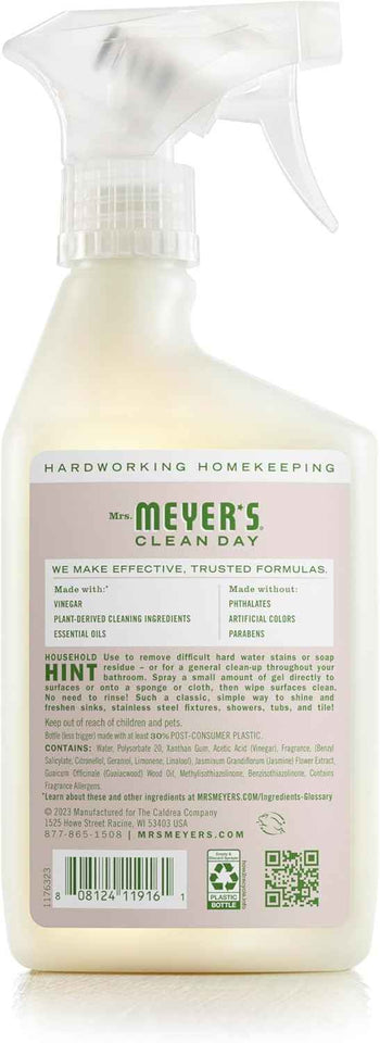 Mrs. Meyer's Apple Blossom Vinegar Gel Cleaning Spray, 16 Fl Oz, No-Rinse Formula, Bathroom Use