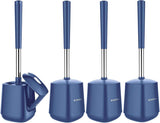 SetSail Toilet Brush and Holder, Self Closing Lid Toilet Bowl Brushes Holder and Extra Long Handle Ventilated Toilet Brush Set for Bathroom Cleaning, Nylon Bristles, Black