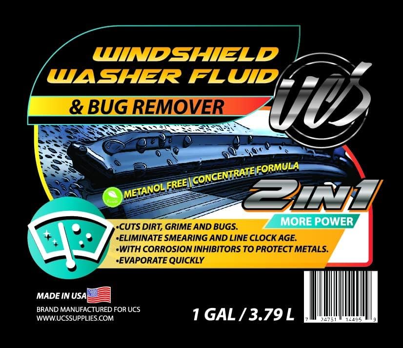 UCS 10015 2-In-1 Car Windshield Washer Fluid & Bug Remover 1 Gallon Ready to Use Pack of 1