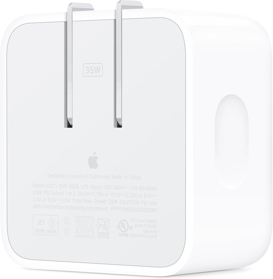 Apple 35W Dual USB-C Port Compact Power Adapter: Fast and Convenient Charging, Type C Wall Charger - Zynora