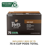 Peet's Coffee, Dark Roast Keurig K-Cup Pods, 100% Arabica Coffee - Major Dickason's Blend 75 Count (1 Box of 75 Pods)