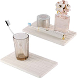 2 PCS Water Absorbent diatomite Coasters, 8.3" x 4" Water Absorbing Stone Tray for Sink, Stone Drying mat for Kitchen Counter, Stone soap Tray Used for Hand Soaps & toiletries & Plants