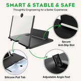 14 Inch Smartphone Screen Magnifier 3D HD Foldable Amplifier Phone Stand with Adjustable Angle Gift for Mom Dad Family Portable Universal Enlarger Movies Gaming Video