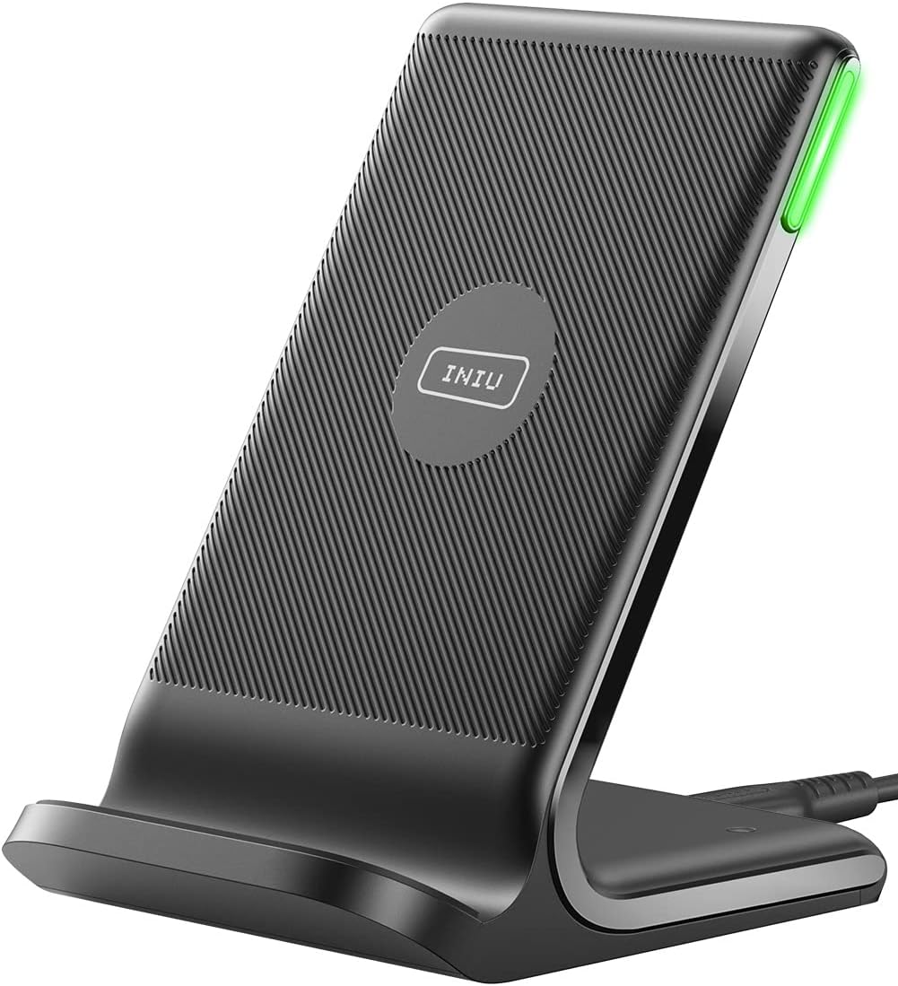 INIU Wireless Charger, 15W Fast Qi Certified Wireless Charging Station with Sleep-Friendly Adaptive Light Compatible with iPhone 16 15 14 13 Pro XS 8 Plus Samsung Galaxy S25 S24 S23 Note 20 Google etc - Zynora