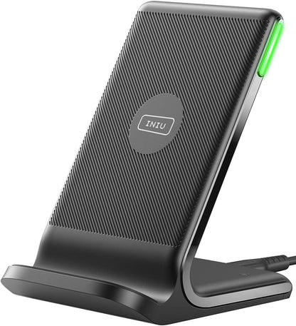 INIU Wireless Charger, 15W Fast Qi Certified Wireless Charging Station with Sleep-Friendly Adaptive Light Compatible with iPhone 16 15 14 13 Pro XS 8 Plus Samsung Galaxy S25 S24 S23 Note 20 Google etc - Zynora