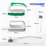 Holikme 7 Pack Deep Cleaning Brush Set, Scrub Pads with Scraper Tip for Pool Walls, Bathroom, Grout, Floor, Tub, Shower and Kitchen Surface (Green)