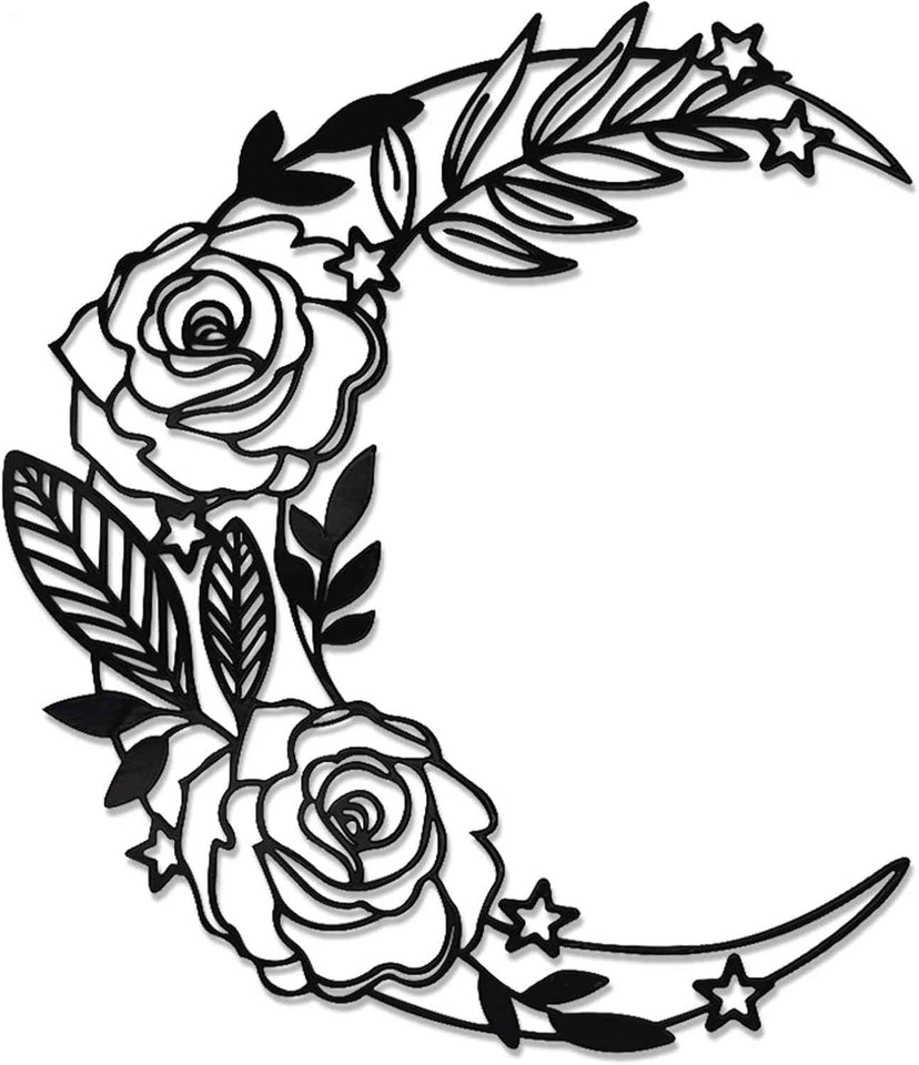 EZ4ENCE Butterfly Decoration Wall Art Boho Home Decor Hanging Appearance Metal Flower for Bedroom Living Room Wall,Black(Medium)