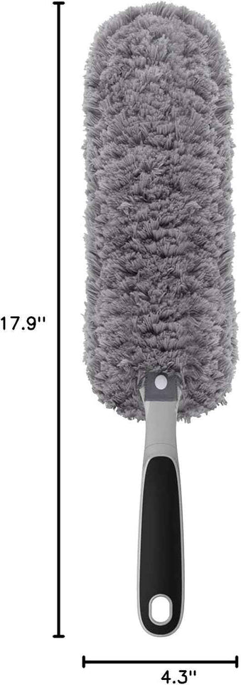 MR.SIGA lint-free microfiber duster for household cleaning, washable and reusable, gray