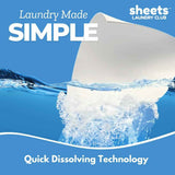 Sheets Laundry Club Liquidless Laundry Detergent Sheets, 100 Loads, Fresh Linen Scent, Eco-Friendly, Quick-Dissolving