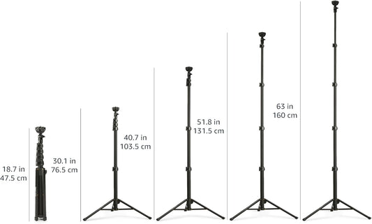 Amazon Basics 64-inch Extendable Tripod for iPhones and Smartphones, Selfie Stick Mode and Phone Tripod Mode, Black