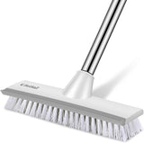 SetSail Floor Scrub Brush with 51-Inch Long Adjustable Handle 2 in 1 Scrape Brush Stiff Bristle Floor Scrubber for Cleaning Shower Bathroom Garage Kitchen Wall Deck Tub Tile