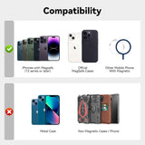 Stronger magnetic RFID leather Mag-Safe card holder for iPhone 16/17/15/14/13/12 Pro/Promax, Mag-Safe accessories, black