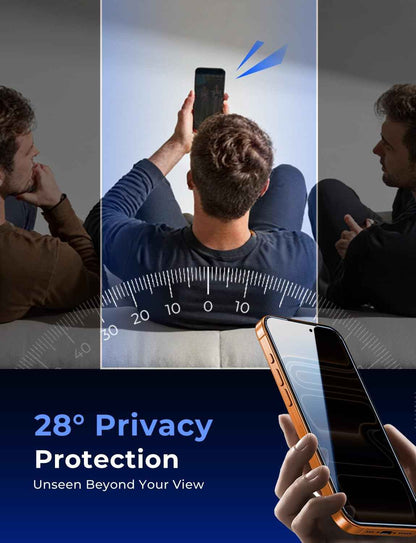 MAGIC JOHN 2 Pack for iPhone 17 Pro Max 6.9 inch Privacy Glass Screen Protector-[Anti-Spy] Auto Dust-Elimination, Bubble Free, Easy Installation, Daily Drop Protection