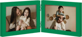 decorUhome double 4x6 picture frame vertical engineered wood bifold photo frame with plexiglass tabletop display black