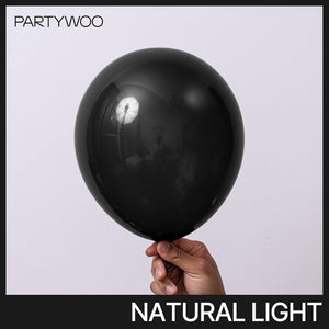 PartyWoo Black Balloons 155 pcs Different Sizes of 18 12 10 5 Inch Black Balloons Arch Kit Garland for Baby Shower Birthday Graduation Casino Gaming Anniversary Race Car Party Decorations Black-Y18