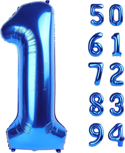 40 Inch Navy Blue 1 Balloon for First Birthday, Blue One 1st Number Balloon Birthday Decorations for Boy Man Toddler Baby, 10th 21st, Giant Number 1 Balloon