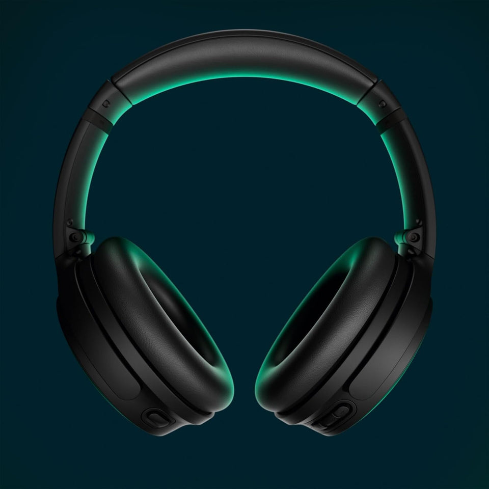 Bose QuietComfort Headphones - Wireless Bluetooth Headphones, Active Over Ear Noise Cancelling and Mic, USB-C Charging, Deep Bass, Up to 24 Hours of Playtime, Black