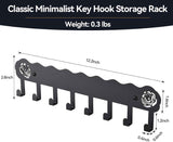 Key Holder Hooks Organizer Hanger Rack Wall Mounted with 8 Hooks, Adhesive Key Holder for Wall, No Drill Modern Key Holder Wall Mount, for Entryway, Kitchen, Hallway, RV Decor （Medium）