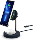 iOttie Velox Magnetic Wireless Duo Stand. 7.5W Mounting Stand + 5W Charging Pad. MagSafe Compatible for iPhone 12, iPhone 13, iPhone 14, & iPhone 15 Series & Qi AirPods Charger (Adapter not Included)