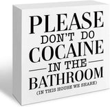 Funny Restroom Bathroom Wooden Signs, Funny Bathroom Sayings, Humor Washroom Quotes Block Plaque, Wall Art/Home Decor, Rustic Wooden Box Signs, Farmhouse Decor, Housewarming Gift