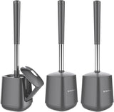 Setsail toilet brush and holder set, self-closing lid, long handle, easy cleaning, bathroom cleaning essentials