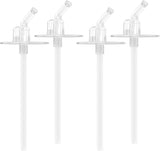 THERMOS FUNtainer 12 Oz Insulated Kids Water Bottle Replacement Straws, 4-Pack - Soft Silicone and Hard Straw Stems