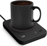 Coffee Mug Warmer, Smart Candle Warmer, Electric Cup Warmer with Aluminum Metal Panel for Office, Desk Accessories, Electric Beverage Warmer for Cocoa, Milk, Coffee Gifts for Dad