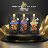 squirrel brand sweet brown butter cashews 3.5 ounces gluten free vegetarian resealable bag