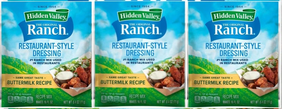 Hidden Valley Gluten-Free Buttermilk Ranch Salad Dressing & Seasoning Mix Pack of 3