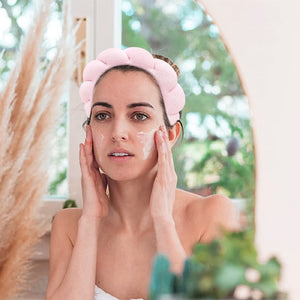 Skincare Headband Spa Headbands for Washing Face, Soft Preppy Makeup Headband for Face Washing, Skin Care Makeup Headbands for Women (Pink)