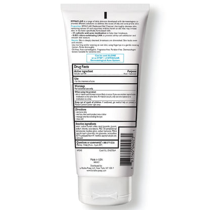 la roche posay effaclar medicated gel cleanser, 2% salicylic acid, lha, glycerin, oil free, dermatologist tested face wash for acne prone skin